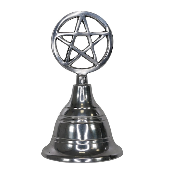 Altar Bell Silver tone Pentagram 
